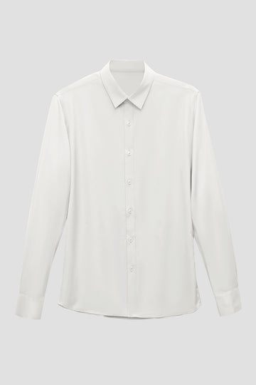 White Men's Long Sleeves Suit Shirt